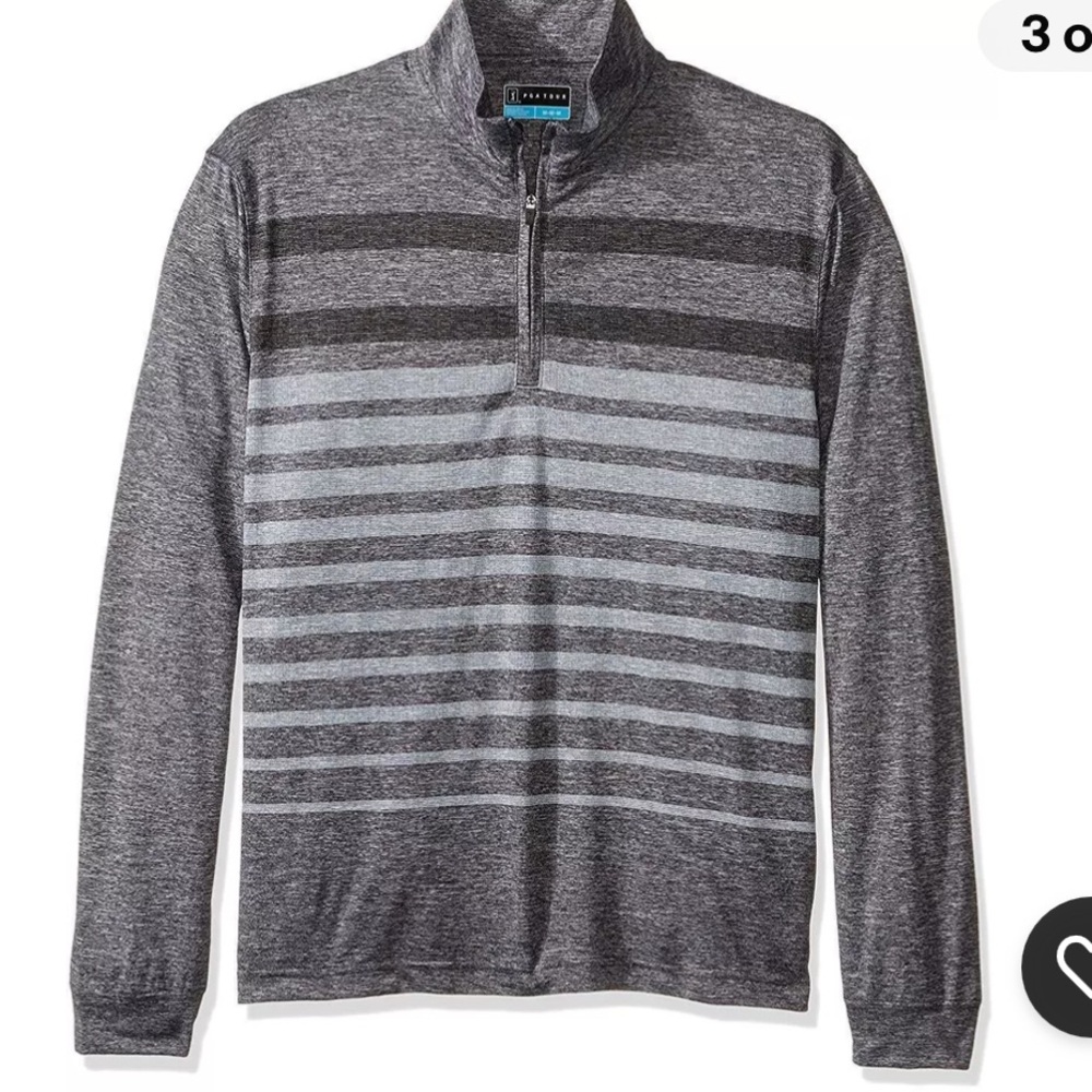 PGA Tour Men's Heather Long Sleeve 1/4 Zip Pullover Motionflux XL - Picture 2 of 4